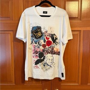 Fendi T-Shirt.  Size XL. Worn twice. Screen graphics and appliqués.